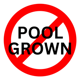 Logo featuring a crossed-out symbol over a stylized pool-grown sea moss design, indicating that this product is not offered.