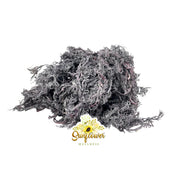 Dried purple sea moss strands with dense texture.