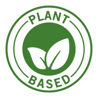 Green plant-based logo featuring a stylized leaf, highlighting the plant-based nature of sea moss and its connection to natural wellness.
