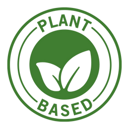 Green plant-based logo featuring a stylized leaf, highlighting the plant-based nature of sea moss and its connection to natural wellness.