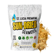 Raw wildcrafted gold sea moss from Saint Lucia in a 4oz bag perfect for gel making. 