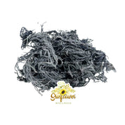 Dried green sea moss strands with dark natural color.