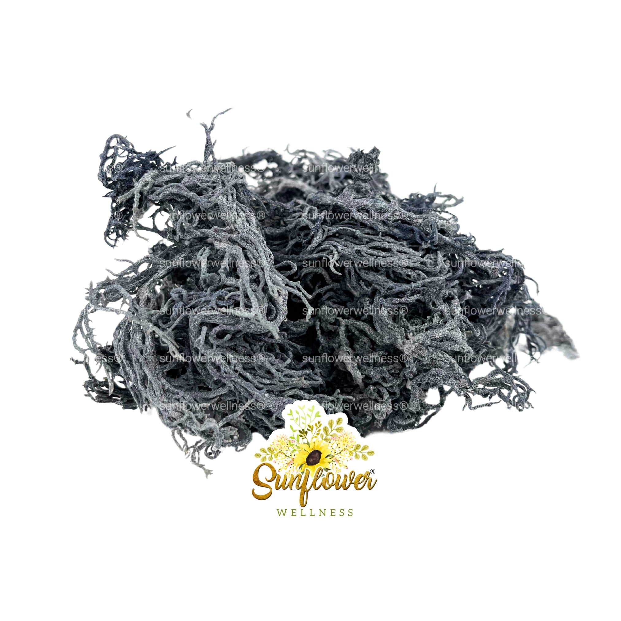 Dried green sea moss strands with dark natural color.