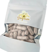 Sunflower Wellness Full Spectrum Sea Moss Capsules in resealable pouch – wildcrafted from St. Lucia, vegan and additive-free